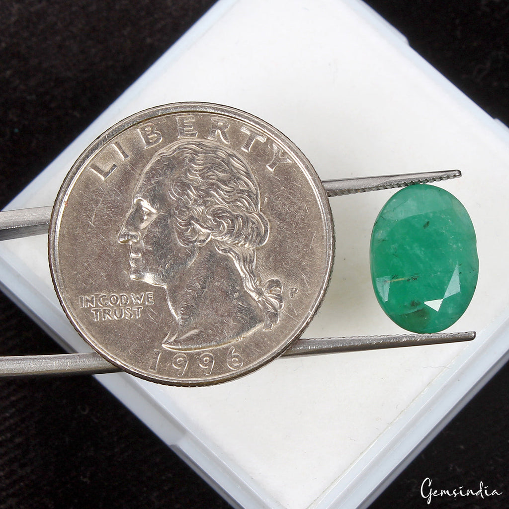 Zambian Huge Oval Cut Green Emerald 4.45 Cts Certified Natural Loose Gemstone