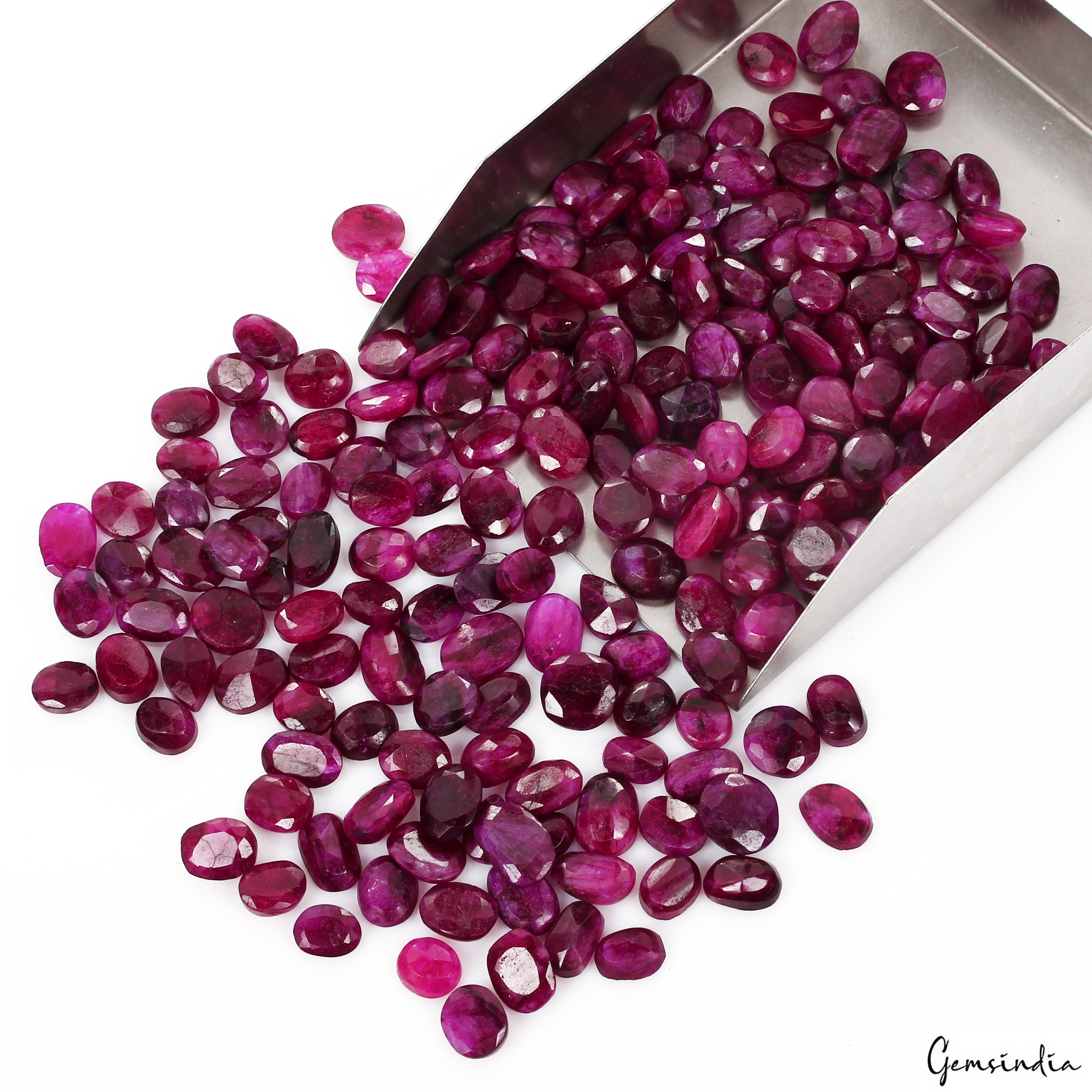 740 Ct Natural Red Pink Beryl (Bixbite) Mix Faceted Loose Gemstones Lot 193 Pcs