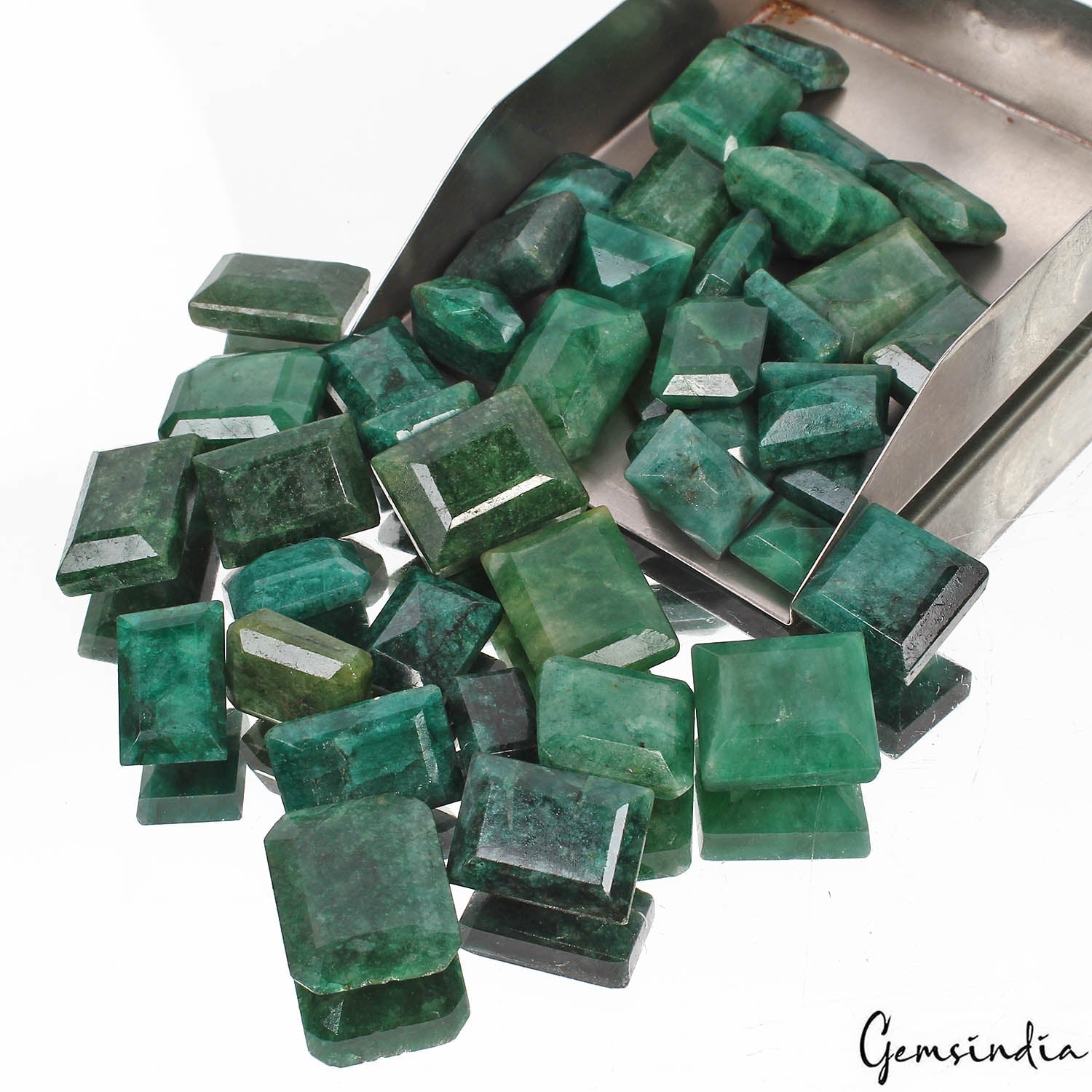 800 Ct/42 Pcs Natural Brazilian Bottle Green Emerald Baguette Cut Loose Gems Lot