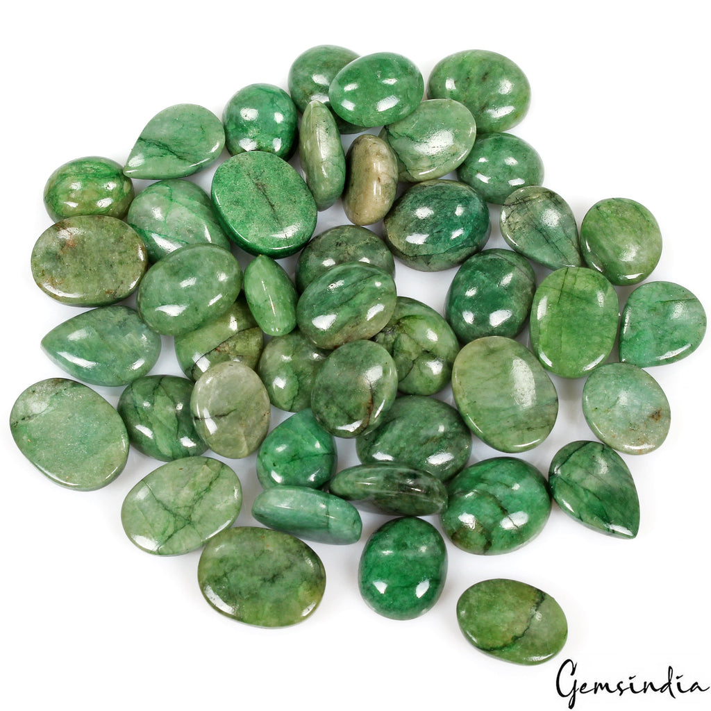 600 Cts./42 Pcs Natural Brazilian Green Emerald Mix Cab Loose Wholesale Gems Lot