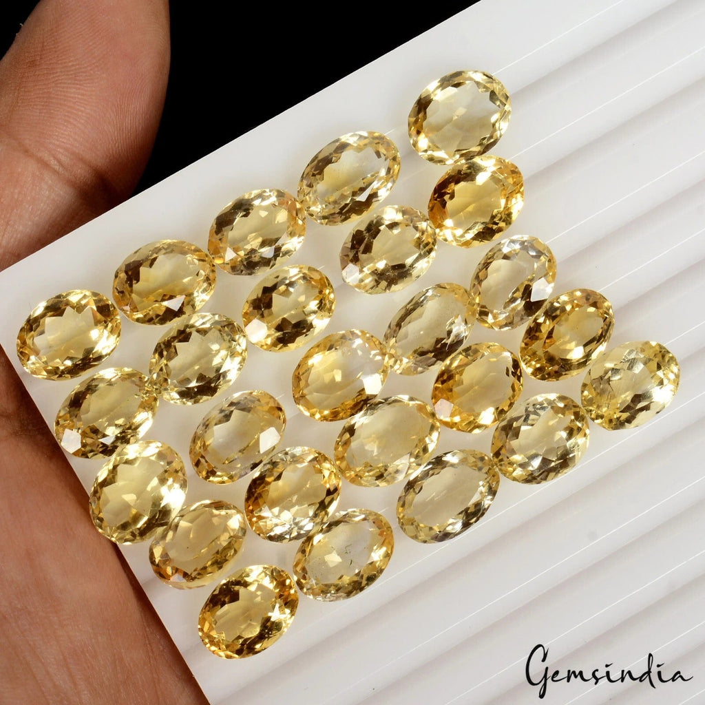 VVS 112.40 Cts Natural Yellow Citrine Oval Cut 11-12mm AAA Grade Loose Gemstones