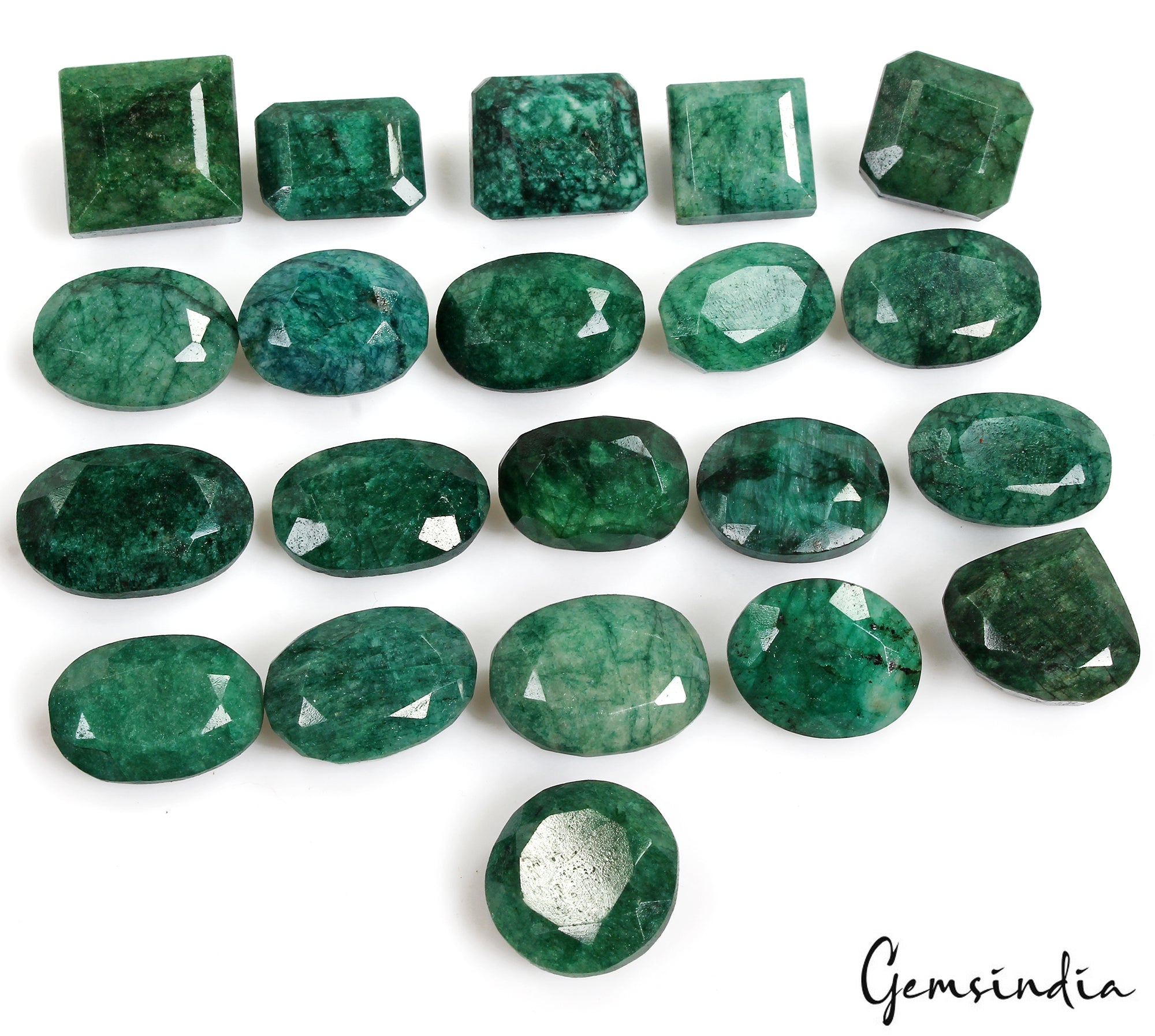 Natural 700 Ct Green Emerald Mix Cut 21-48mm Loose Earth mined Gemstone, Brazil