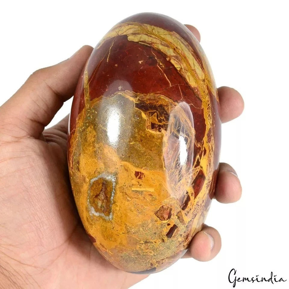 4500 Ct Natural Untreated Red Jasper Healing Crystal Mineral Egg Gems With Stand