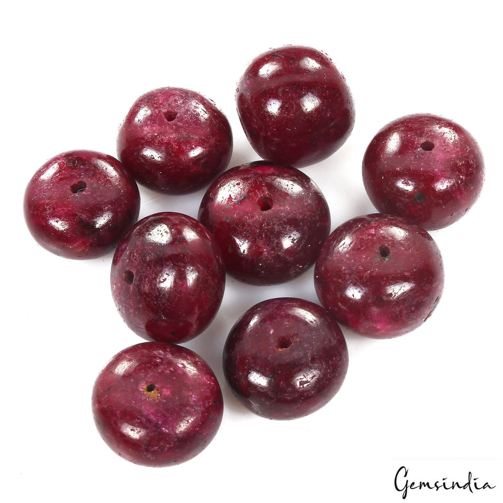 470 Ct Natural Red Ruby Round Cabochon Bead Center Drilled Loose Gems 17-20mm