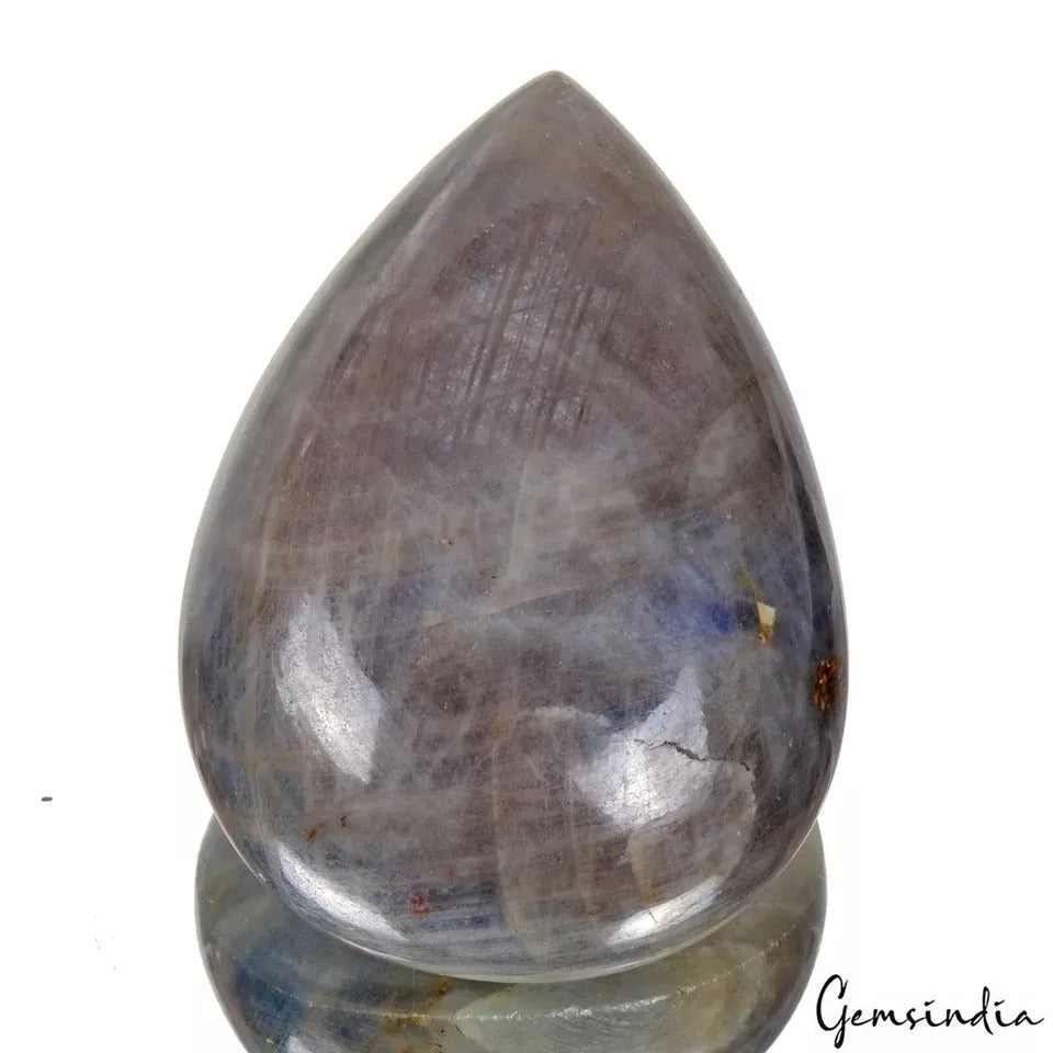 595 Ct Natural Untreated Grey Blue Sapphire Pear Cab Earth Mined Certified Gems