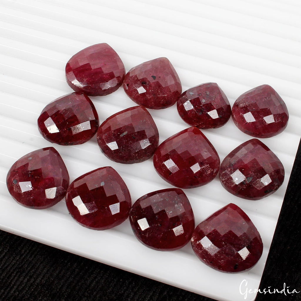 12 Pcs 100% Natural Red Ruby Heart Cut Loose 18-22mm Jewelry Gemstones~ 320 Cts