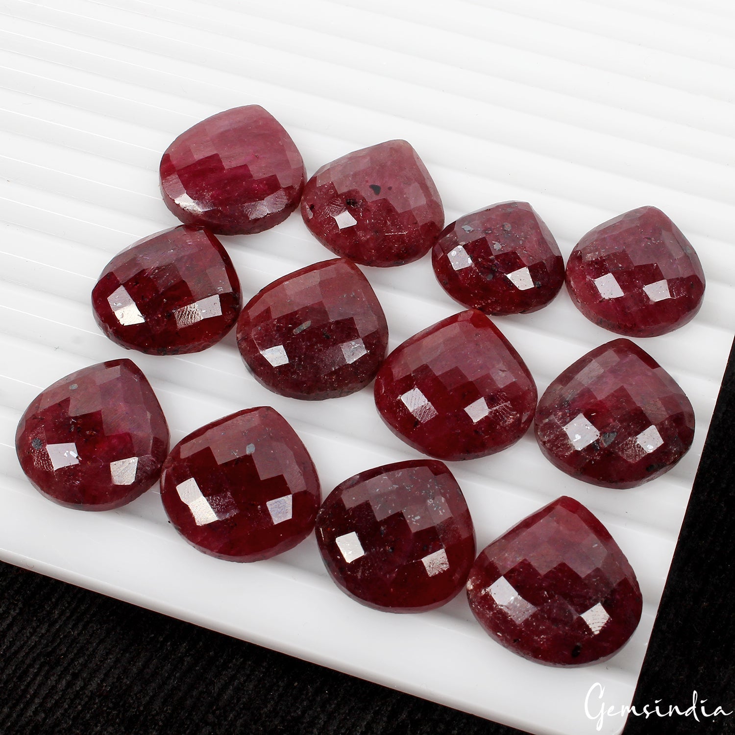 12 Pcs 100% Natural Red Ruby Heart Cut Loose 18-22mm Jewelry Gemstones~ 320 Cts