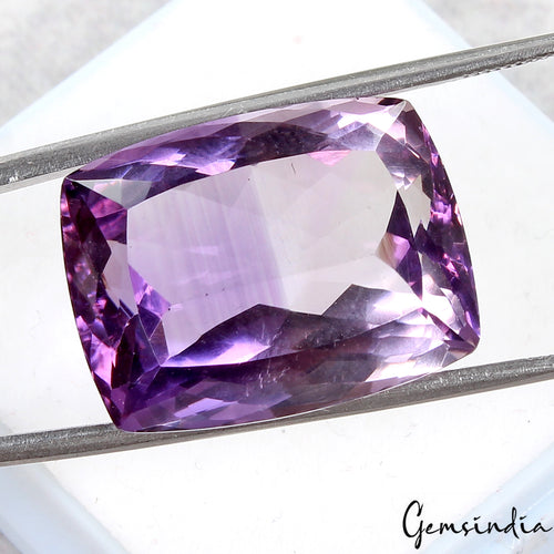 Amethyst Loose Gemstone, Cushion Faceted Cut, Untreated — 22 x 17 x 11mm, 30.15 Ct, Brazil