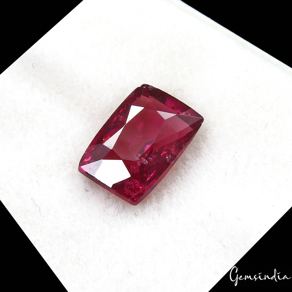 Certified 1.95 Cts Natural Rhodolite Rose Garnet Cushion Cut Rare Gem For Ring