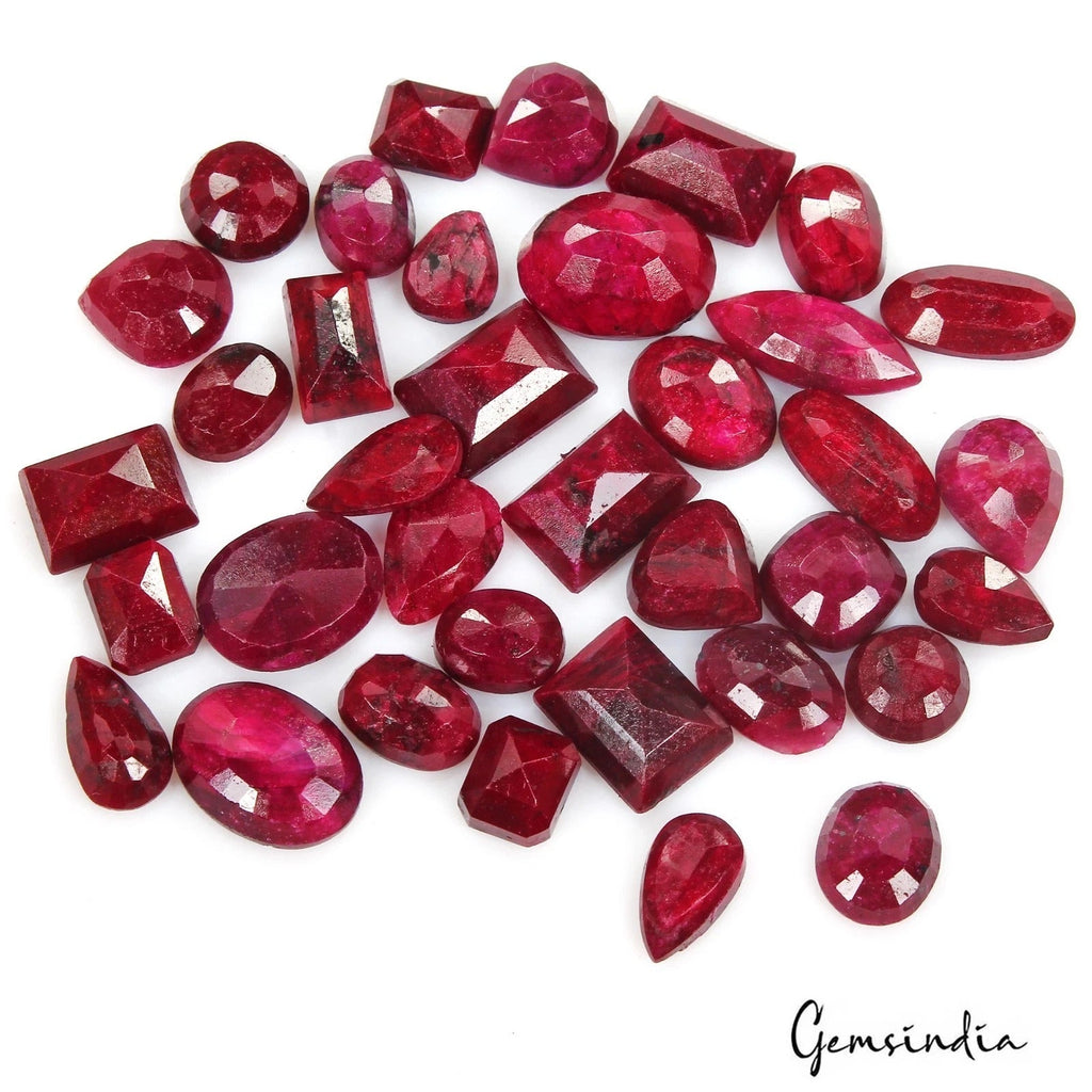 340 Cts/36 Pcs Natural Pigeon Blood Red Ruby Mix Cut Loose Gems Lot For Jewelry