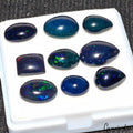 9 Pcs Natural Ethiopian Black Opal Play of Colors High End Gemstones 24.50 Cts