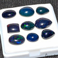 Black Opal Lot, Loose Gemstone — 9 Pieces, 10mm to 15mm, 24.50 Ct, Ethiopia