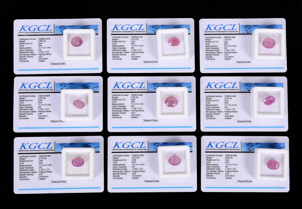 Certified 46.50 Cts/9 Pcs Natural Pink Mozambique Ruby Oval Cut Gems For Jewelry