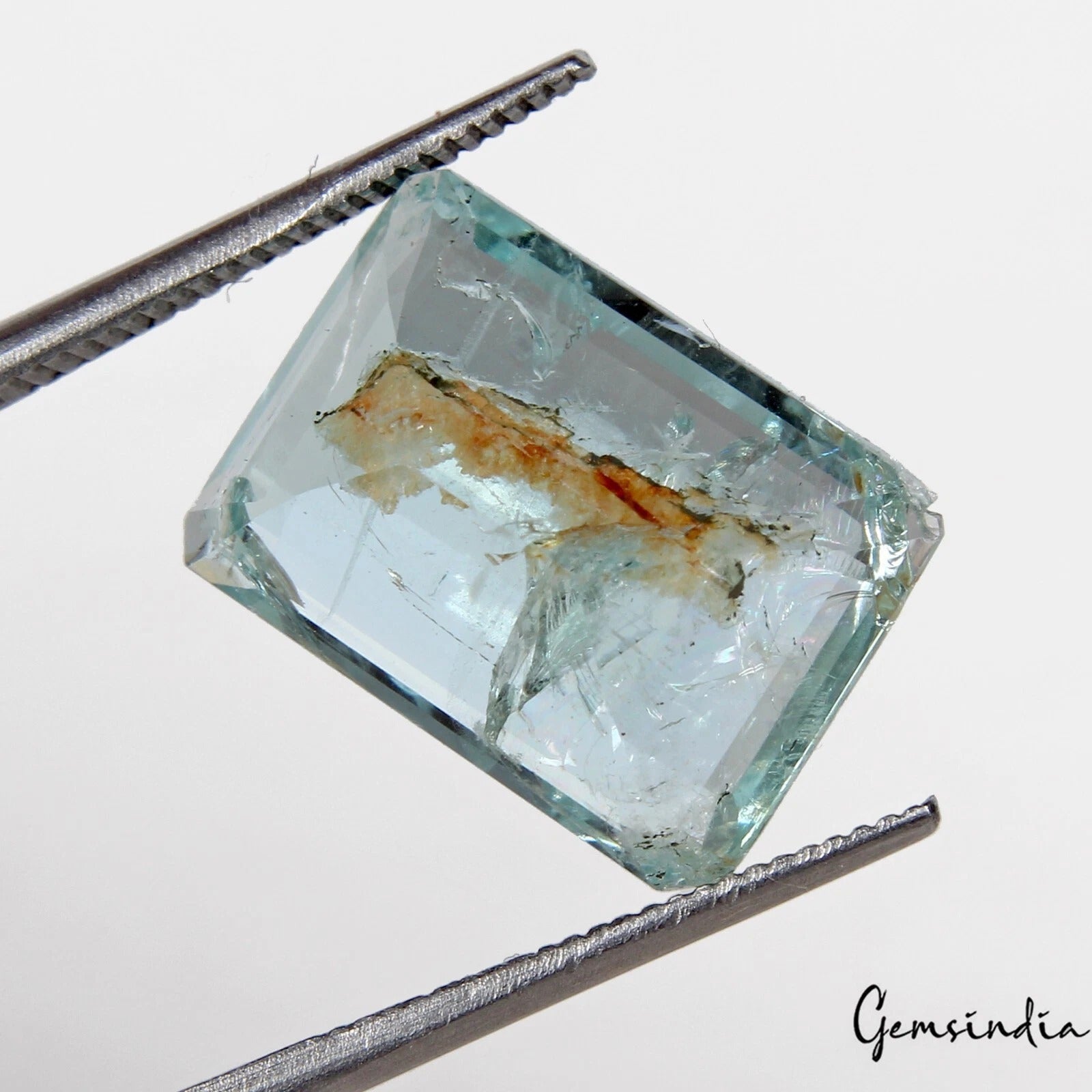 7.60 Cts Natural Untreated Aqua Blue Aquamarine Octagon Cut Loose Gem For Ring