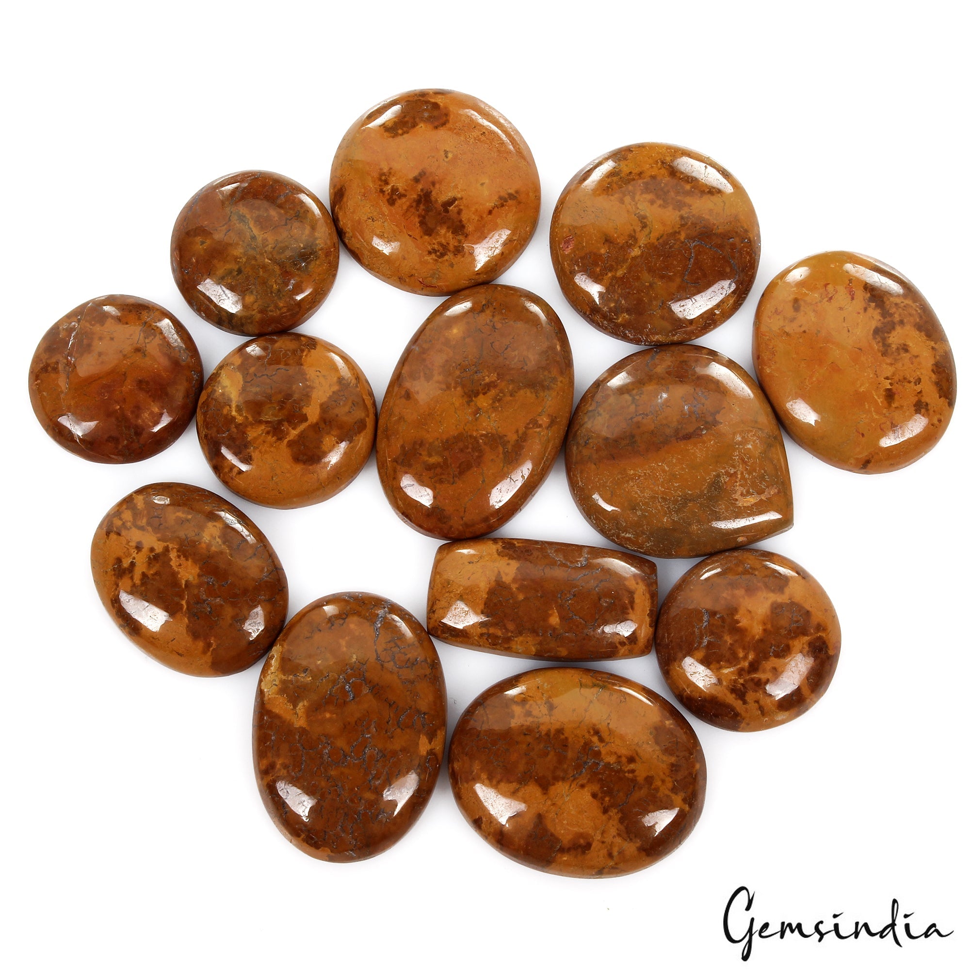 400 Cts Natural Brown Agate Mix Cabochon 20-32mm Loose Untreated Gemstones Lot