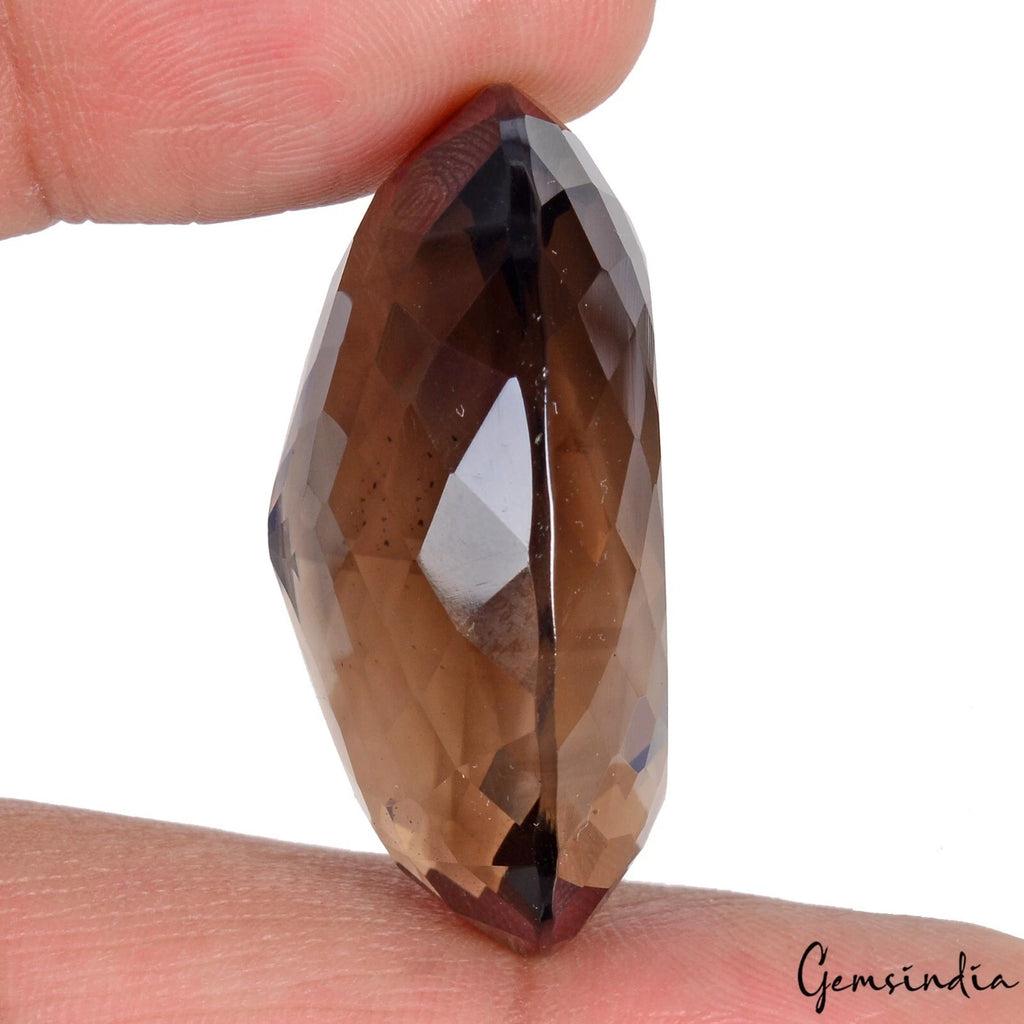 Smoky Quartz Loose Gemstone, Oval Cut, Untreated — 35x24x15 mm, 85.40 Ct, Madagascar