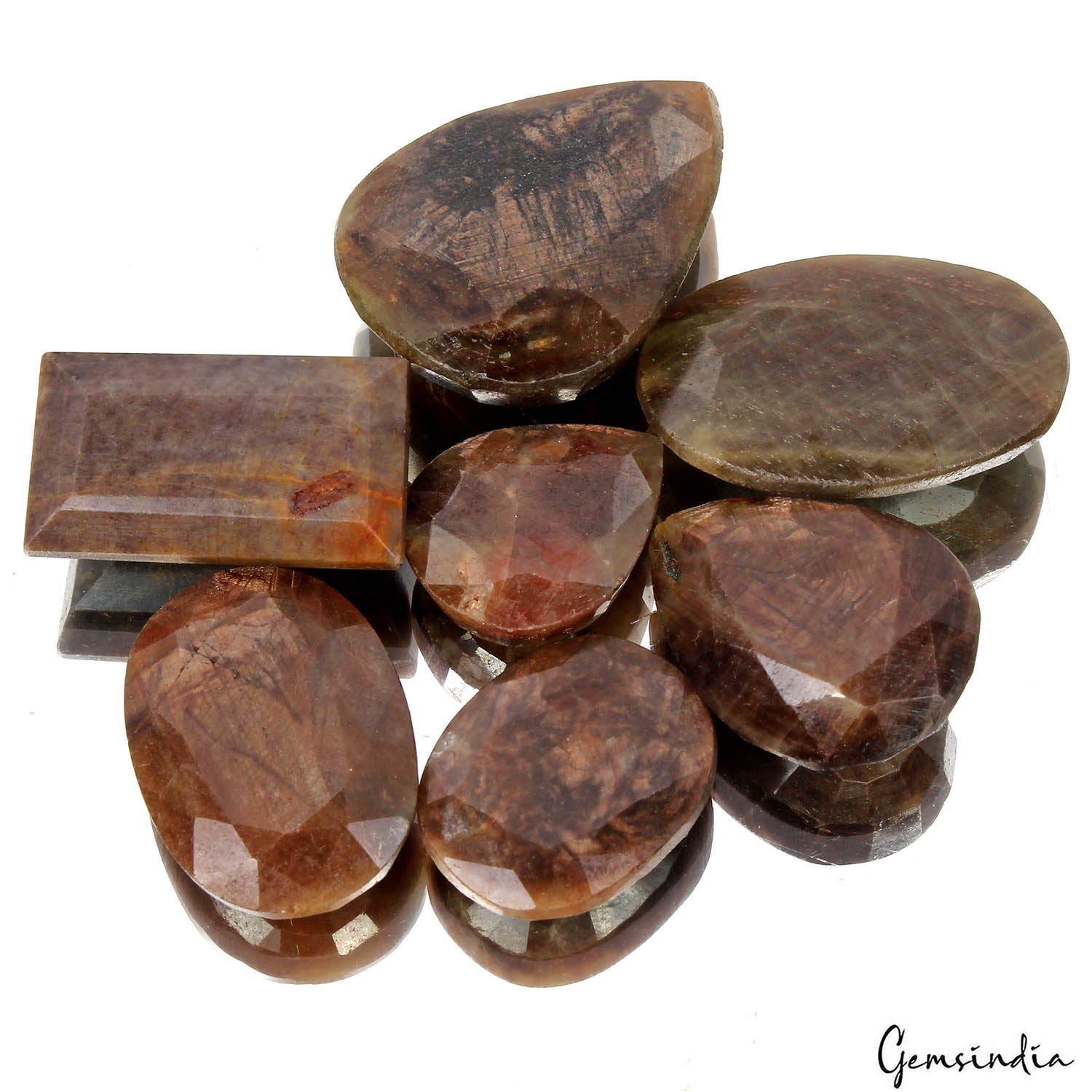 390 Ct Natural Untreated Brown Sapphire Mix Cut Faceted Loose Gemstone Lot 7 Pcs