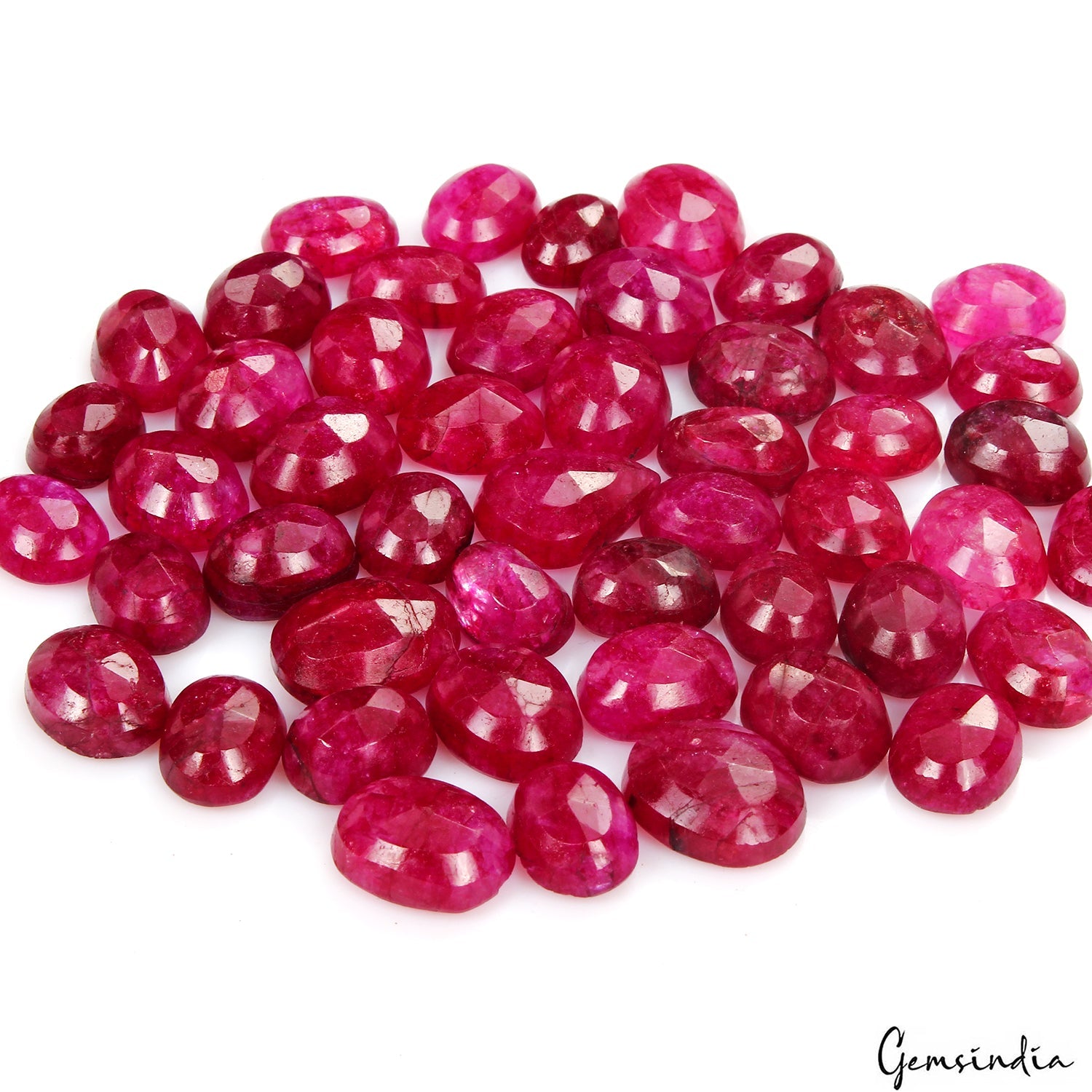 400 Ct Natural Red Pink Beryl Oval Faceted Loose Wholesale Gemstone Lot 48 Pcs
