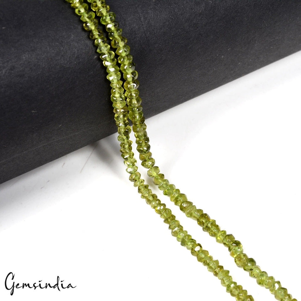 85.30 Cts/2 Strand Natural Untreated Green Peridot Round 3mm Bead Gem Beads 13"
