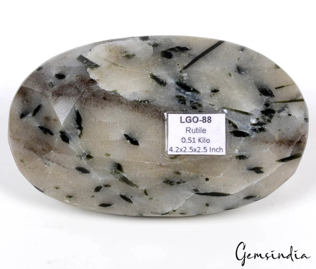 Rutilated Quartz Loose Gemstone, Untreated — 4.2 x 2.5 x 2.5 Inch, 2550 Ct (0.51 Kg), Madagascar