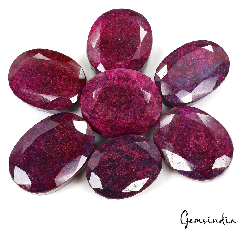 Natural Red Ruby 7500 Ct Oval Cut Loose Earth mined Gemstone from Madagascar 7Pc