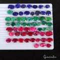 500 Ct Natural Red Blue Beryl Green Emerald Mix Cut Loose 11-18mm Gemstones~53Pc