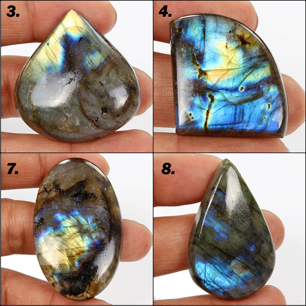 1660 Cts/16 Pcs Natural Untreated Spectrolite Labradorite Mix Cab Loose Gems Lot