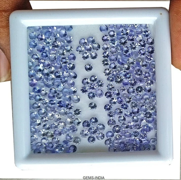 Tanzanite Lot, Loose Gemstone, Untreated, Blue — 250 Pieces, 2.5mm, 17.00 Ct, Tanzania