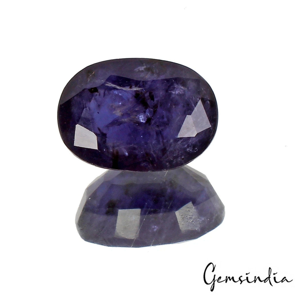 Certified 9.50 Cts Natural Untreated Blue Iolite Oval Faceted Cut Gem For Ring