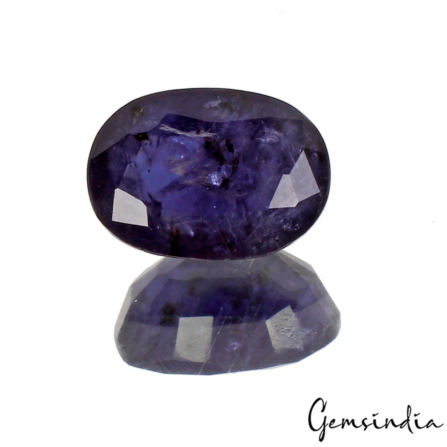 Certified 9.50 Cts Natural Untreated Blue Iolite Oval Faceted Cut Gem For Ring