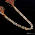 183.30 Ct Natural Untreated Golden Rutile Gem Round Faceted Cut Beaded 10" Stand