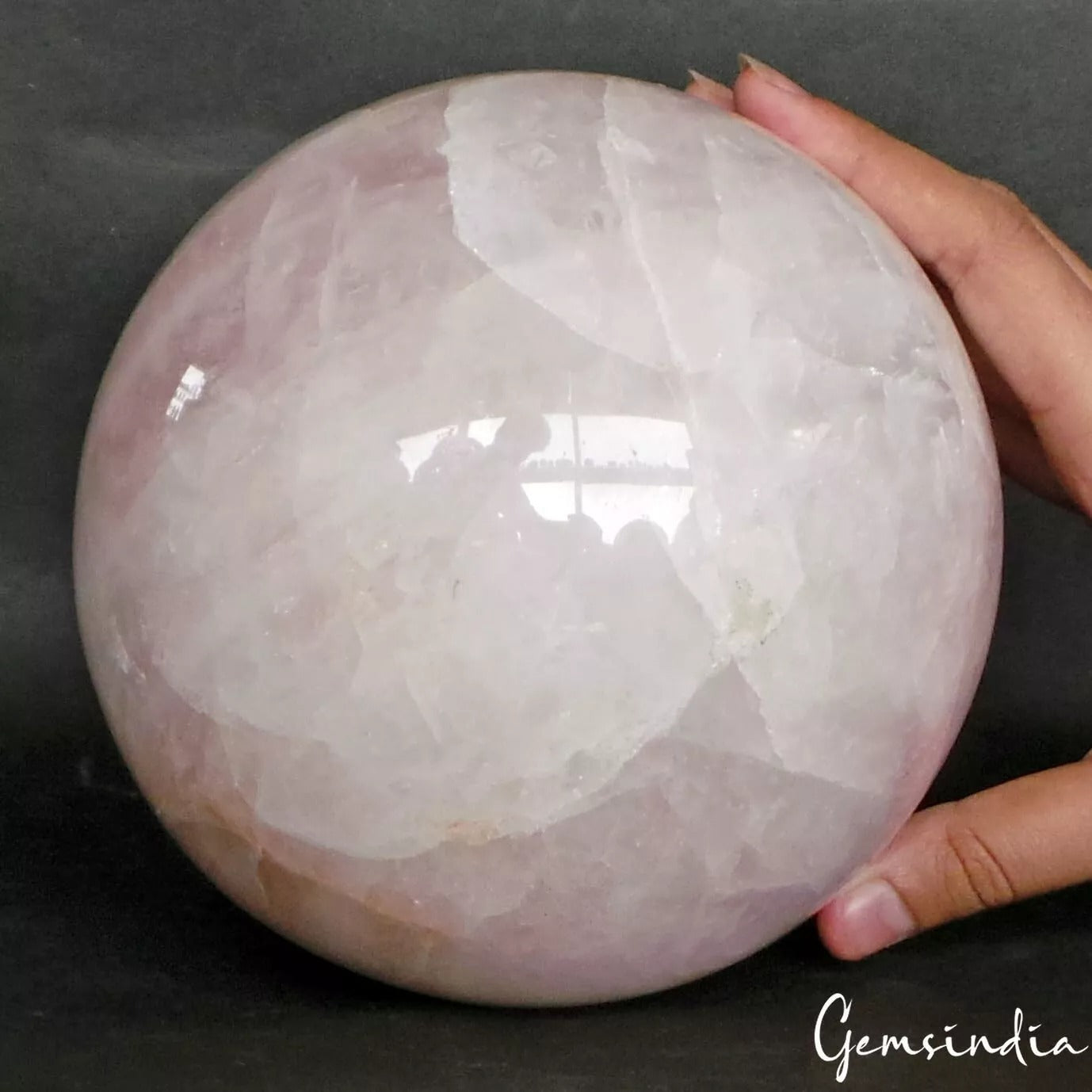 4.4Kg Natural Untreated Pink Rose Quartz Huge Gem Sphere Crystal Healing Mineral