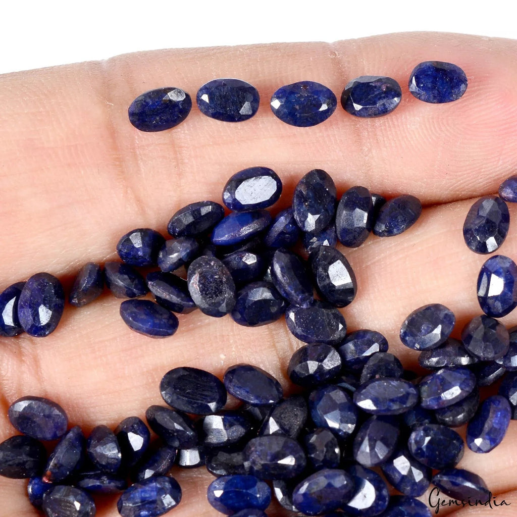 100 Pc Natural Blue Sapphire Oval Cut 6x4mm Loose jewelry Kind Gemstones~59.90Ct
