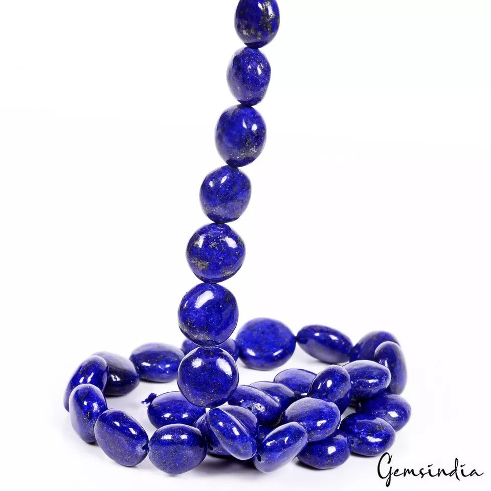 4080 Ct/10 Strands Natural Blue Lapis Lazuli Round Cab Drill Bead Strand 18"Each