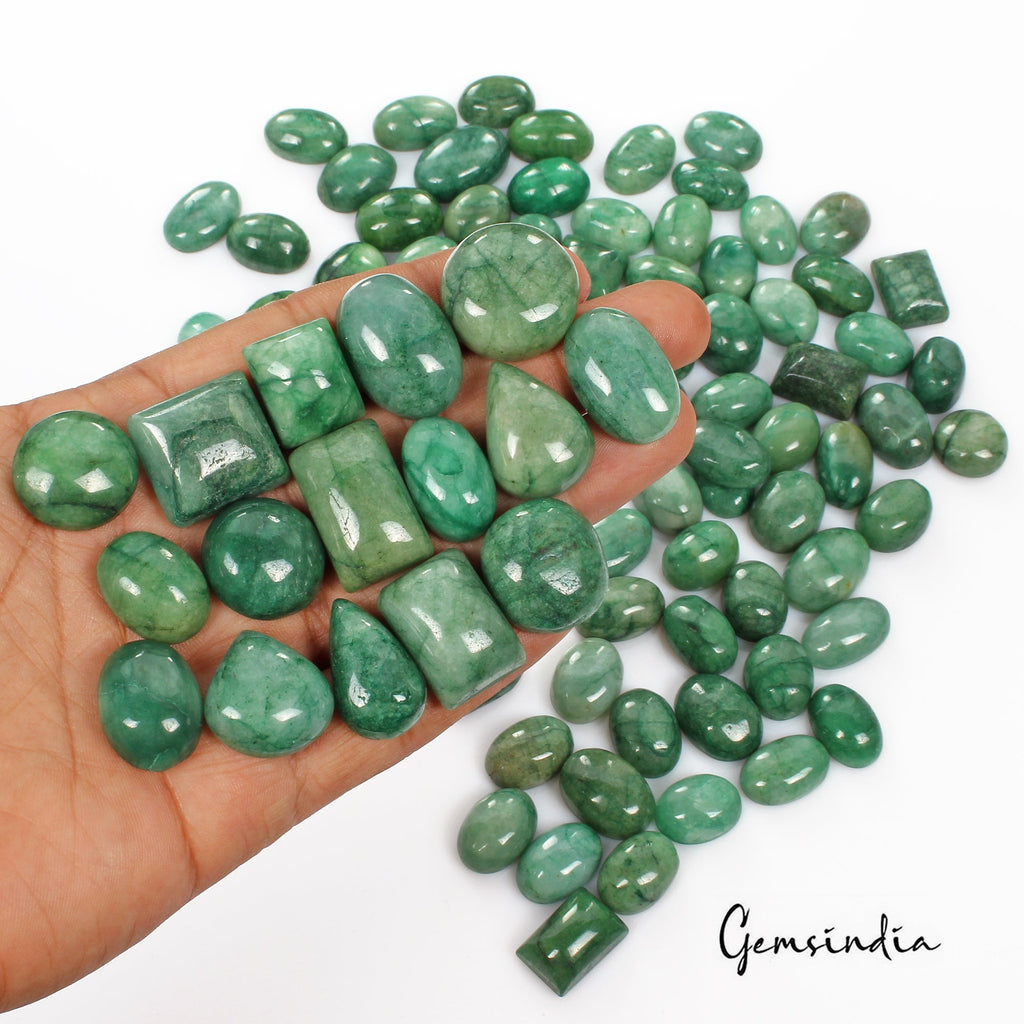 2060 Cts/88 Pcs Natural Brazilian Green Emerald Mix Cab Loose Wholesale Gems Lot