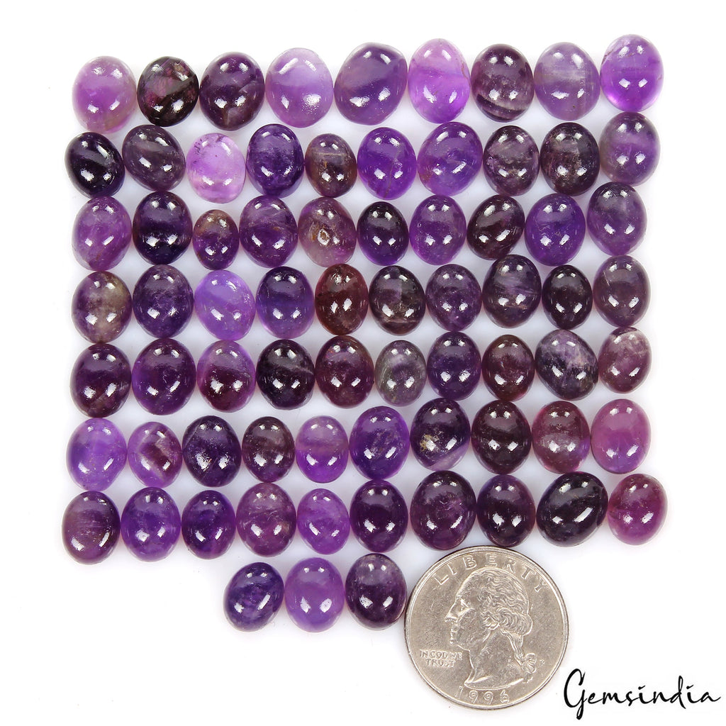 310 Cts Natural Untreated Rich Purple Amethyst Oval Cab Loose Gems For Jewelry