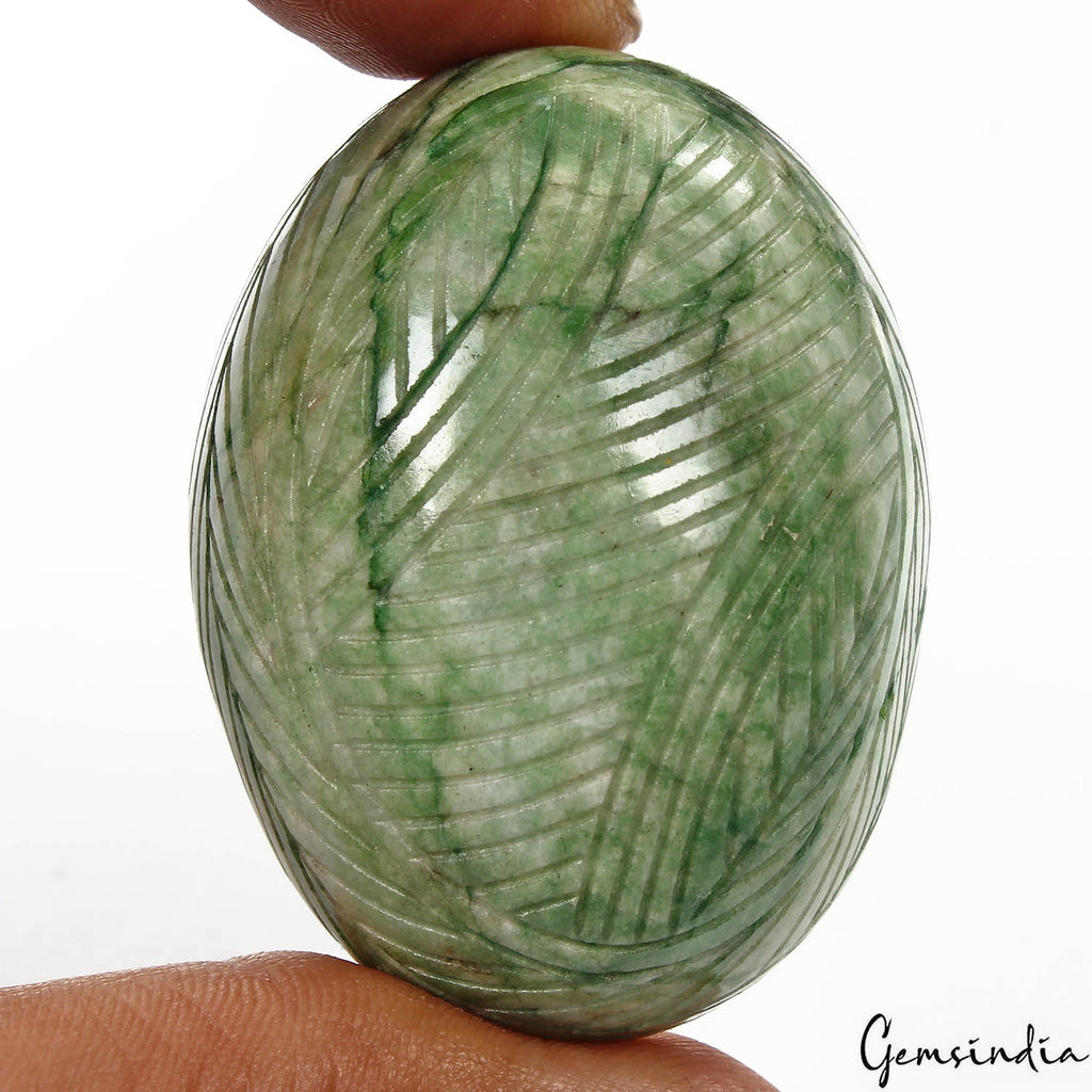 Emerald Carving, Green — 53 x 40 x 25mm, 380 Ct, Brazil