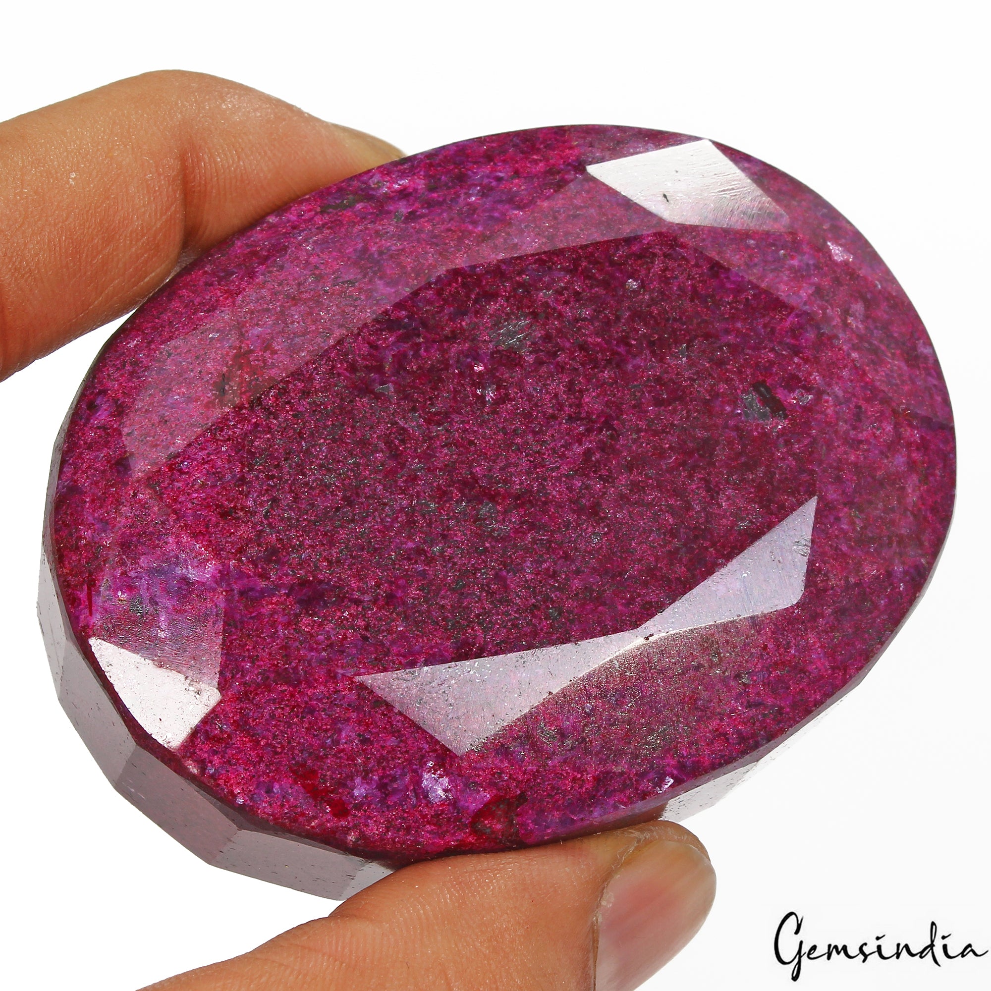 Ruby Loose Gemstone, Color Enhanced, Red — 74 x 57 x 33 mm, 1660 Ct, Madagascar