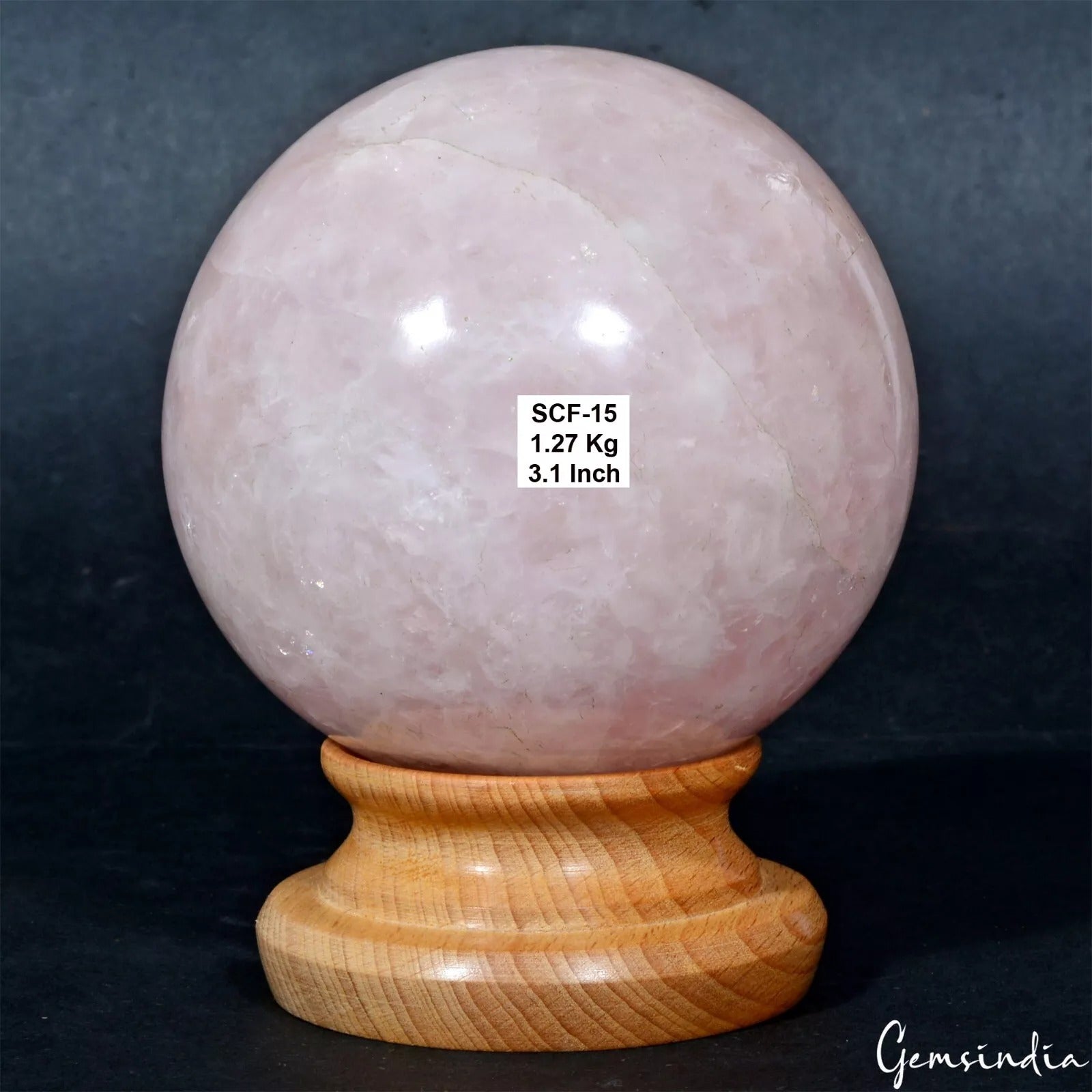 1.2 kg Natural Rose Quartz Crystal Healing Sphere Stone for Home Décor & Energy