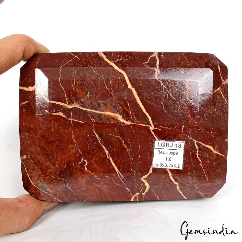 Natural Earth mined Red Jasper 1.8 Kg Emerald Cut Large Size Untreated Gemstone