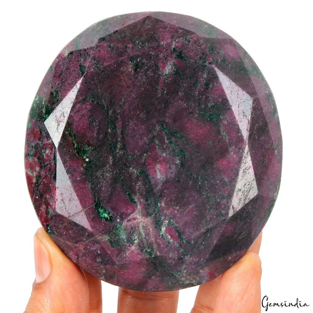 480 gram Unheated Natural Ruby Zoisite Oval Cut Loose Museum Size Gemstone