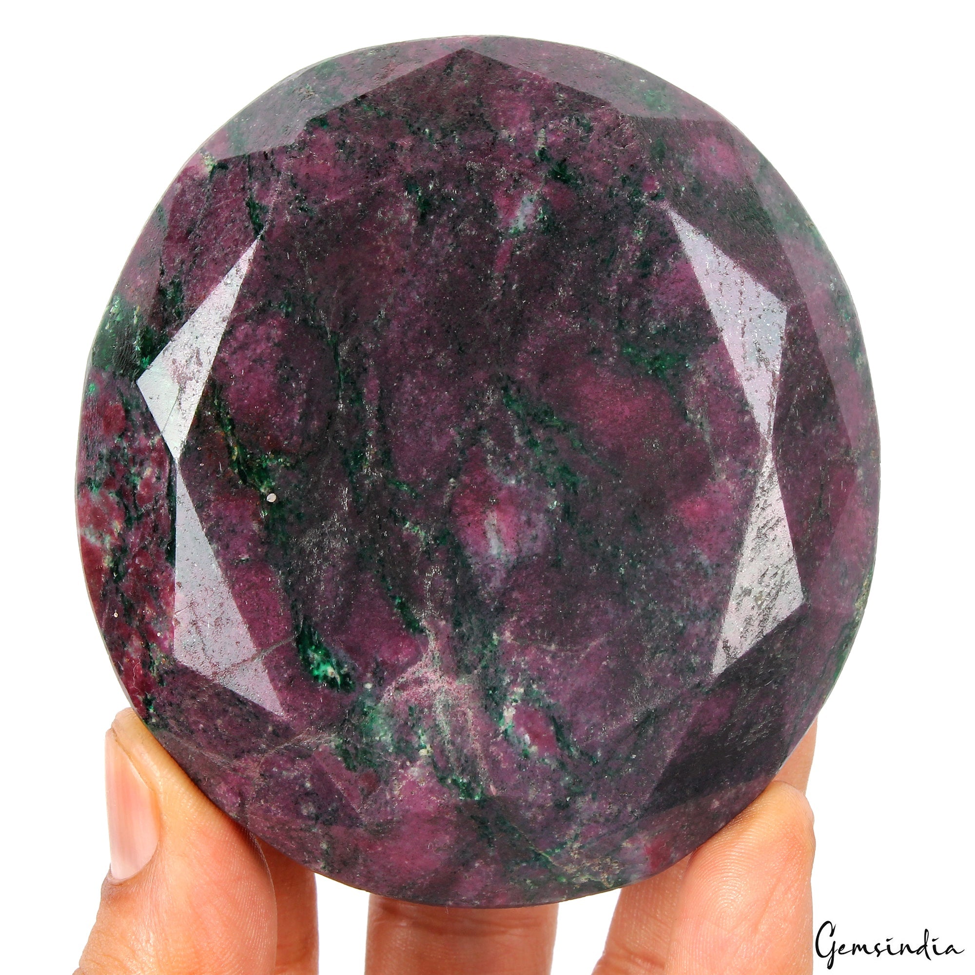 480 gram Unheated Natural Ruby Zoisite Oval Cut Loose Museum Size Gemstone