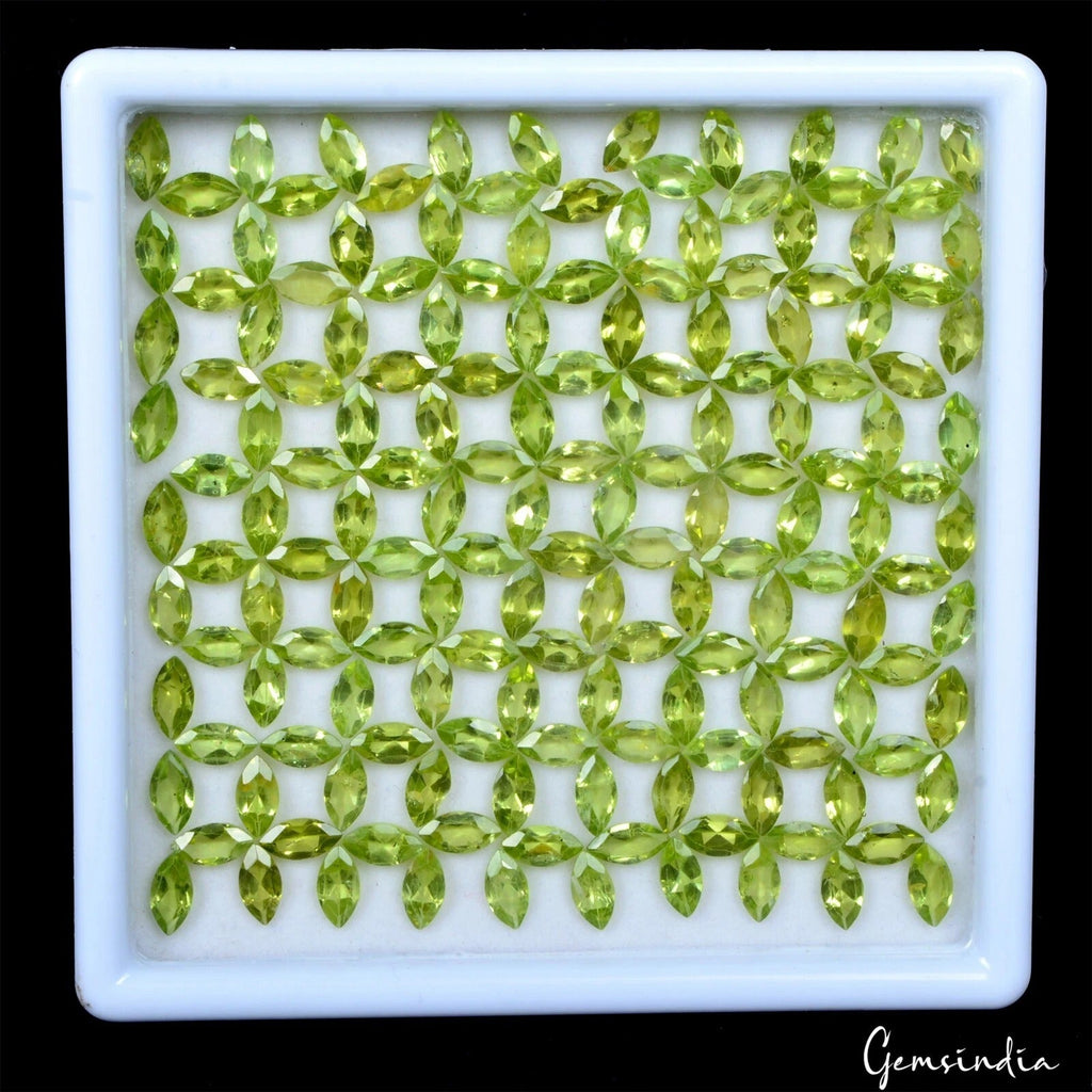 94.50 Cts/162 Pcs Natural Untreated Green Peridot Marquise Calibrated 8x4mm Gems