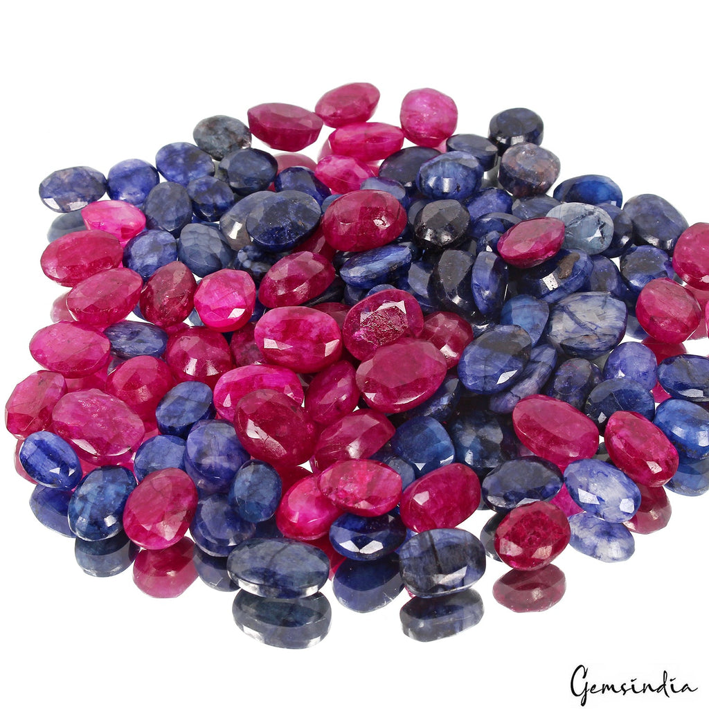 650 Ct Natural Blue Red Beryl Oval Cut Faceted Loose Wholesale Gems Lot 112 Pcs