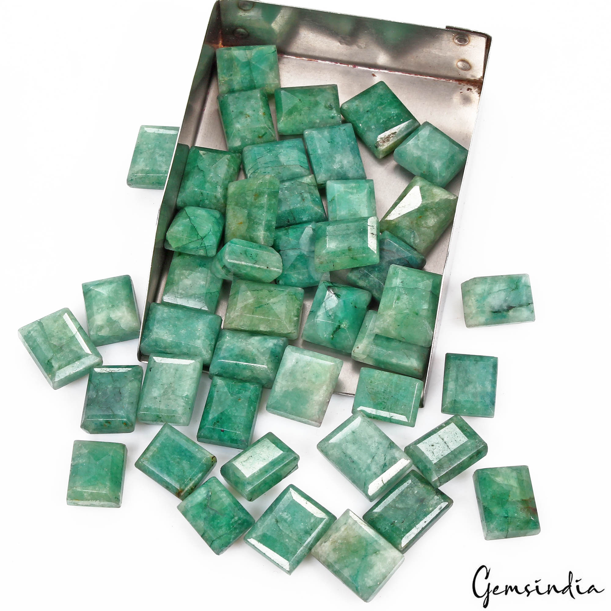 820 Ct/44 Pcs Natural Brazilian Green Emerald Baguette Cut Loose Gem For Jewelry