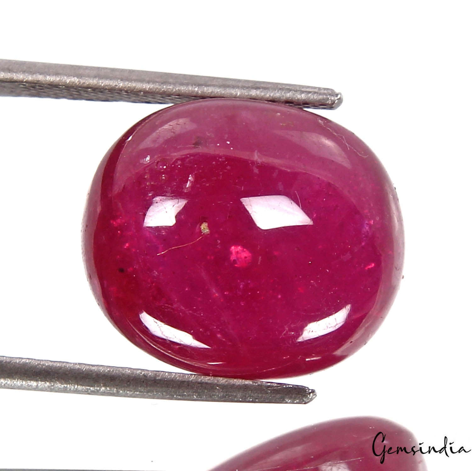 Ruby Cabochon, Heated, Red — 15x13x9 mm, 21.50 Ct, Mozambique