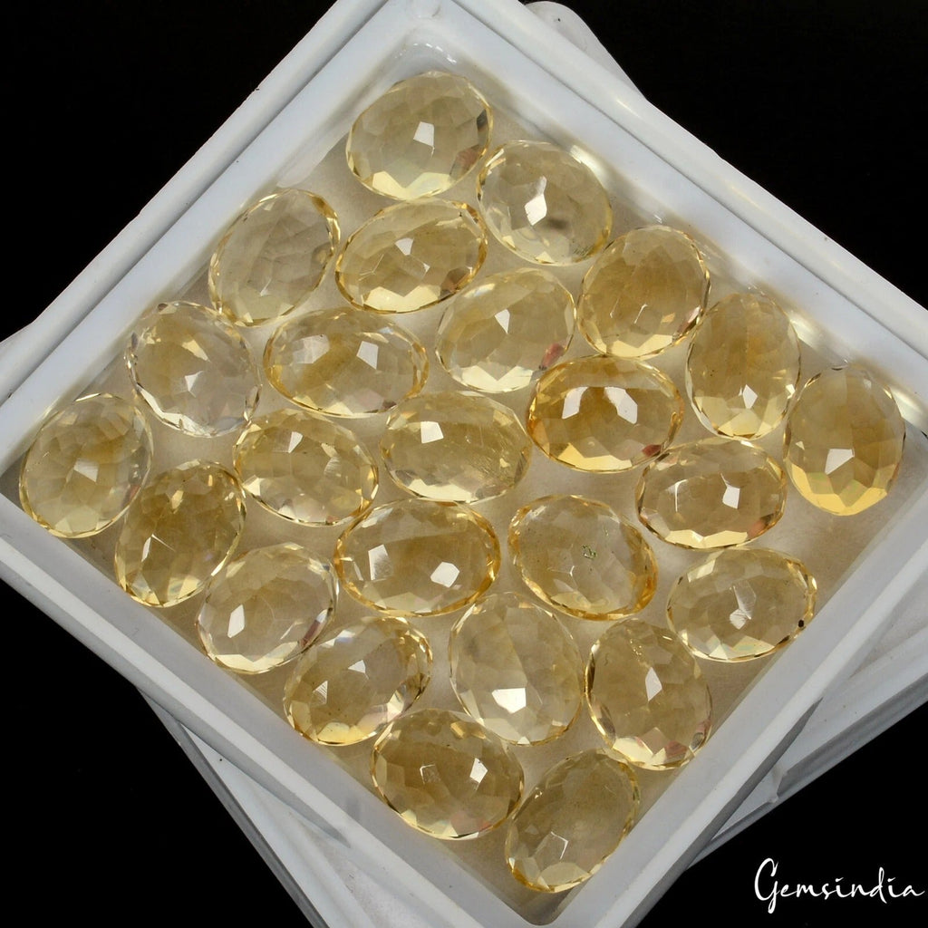 VVS 112.40 Cts Natural Yellow Citrine Oval Cut 11-12mm AAA Grade Loose Gemstones