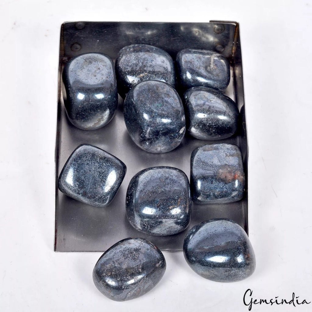 1500 Cts/10 Pcs Natural Untreated Gray Gun Metal Tumbled Cab Loose Wholesale Gem