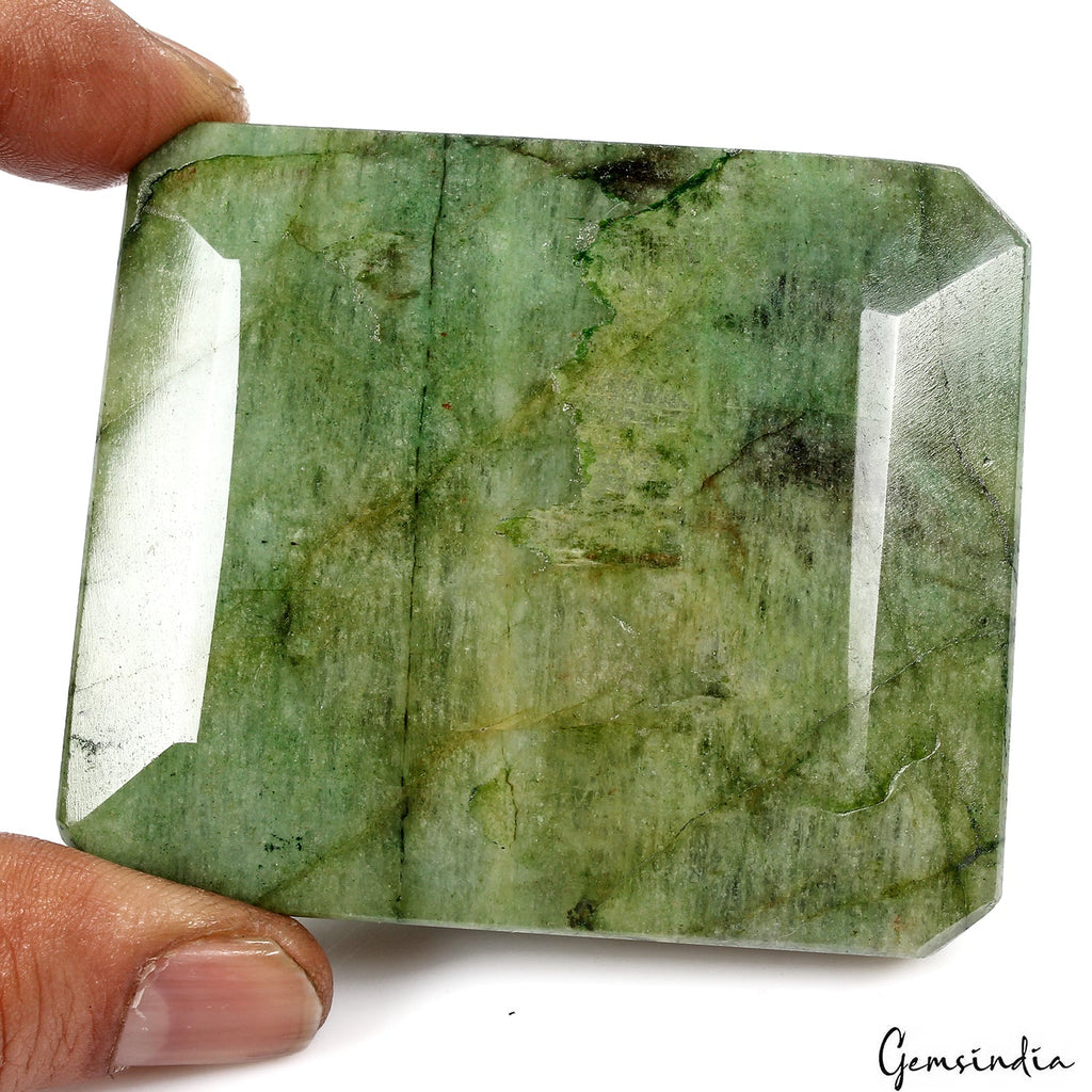 1250 Ct Natural Green Brazilian Emerald Octagon Cut Faceted Earth Mined Gemstone