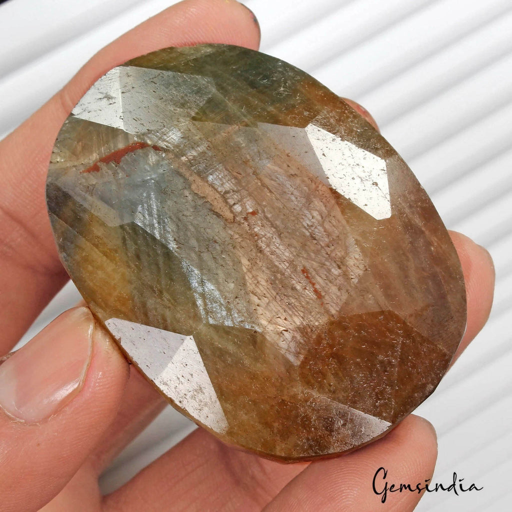 Blue Sapphire Loose Gemstone, Untreated, Brown — 60 x 45 x 21mm, 620 Ct